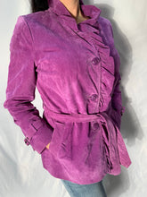 Load image into Gallery viewer, Groovy Purple Leather Coat
